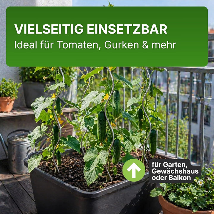 Gartenwelt Riegelsberger Tomatenspiralen Höhe 110 cm aus Stahl Ø 5,6 mm Tomatenspiralstäbe Ranke Pfl