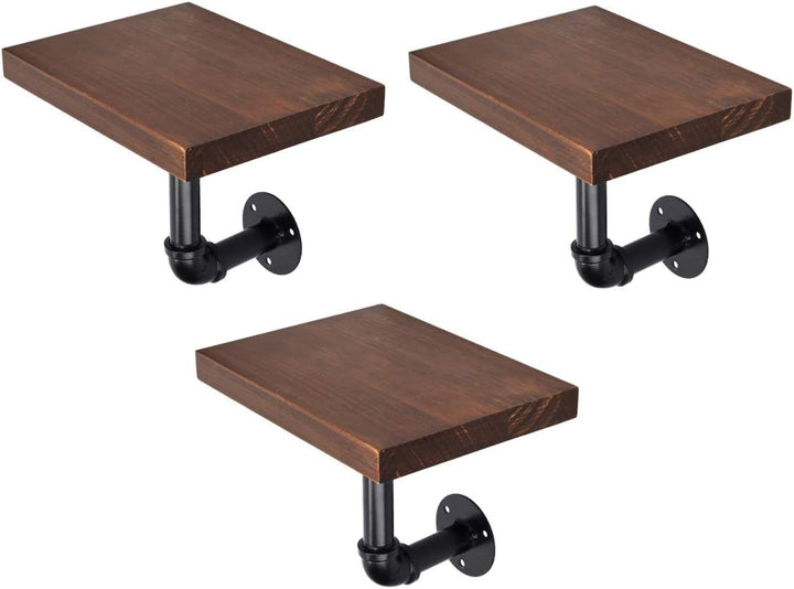 Navaris Wandregal Regal aus Holz und Metall - 3er Set Schweberegal Hängeregal - Ablage für Bilderrah