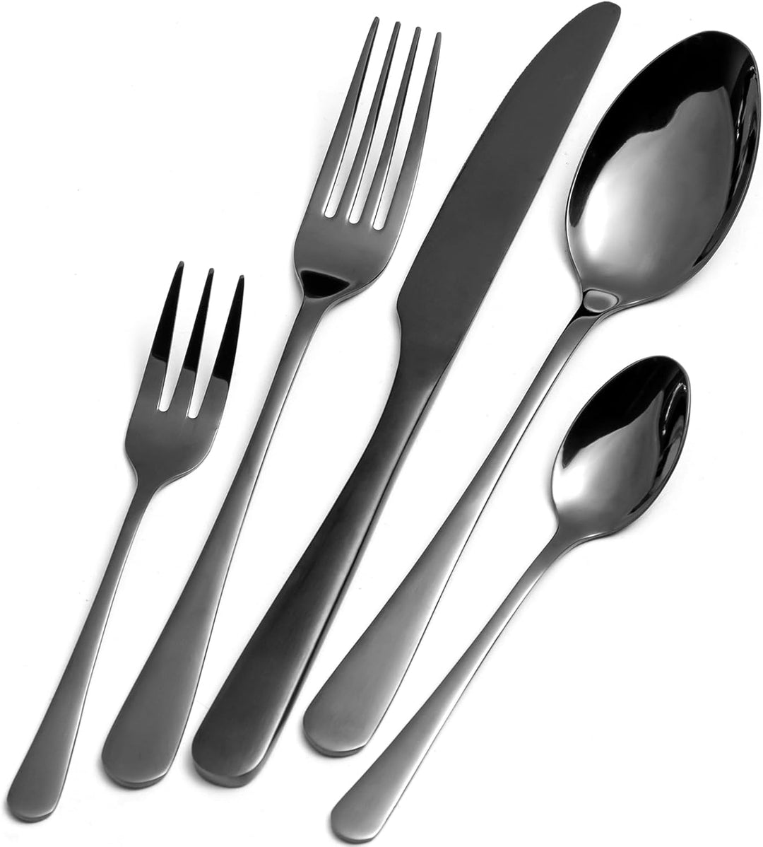 Besteck Set, Edelstahl Spiegelpoliert 30 teilig Besteckset für 6 Personen, Essbesteck Set mit Messer