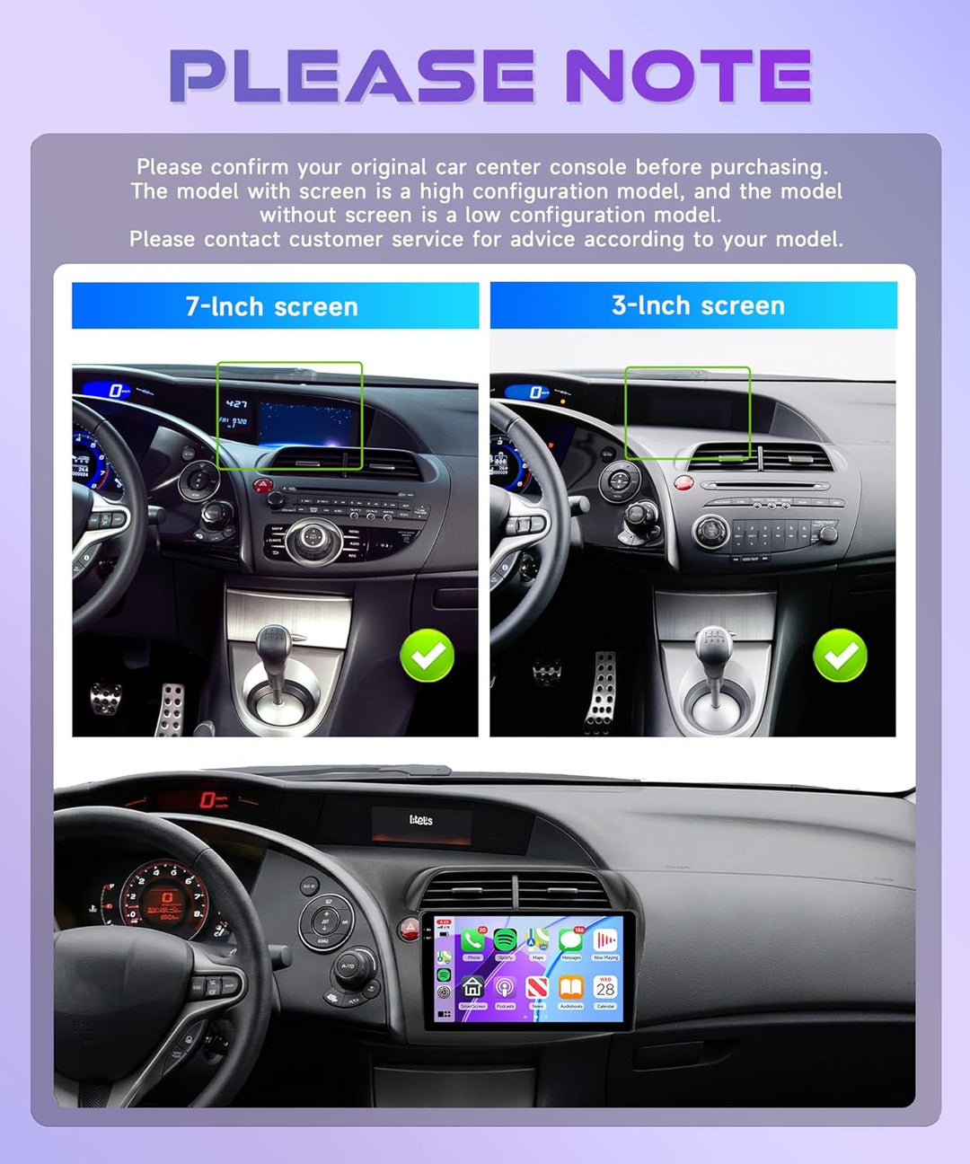 Rimoody 4G+64G Android 15 Autoradio für Honda Civic VIII 2006-2011 Wireless Carplay Android Auto 9 Z