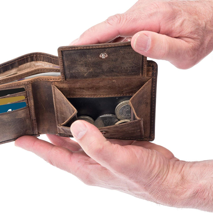moonster Geldbörse Herren RFID Geldbeutel Herren-Bargeld &amp; Karten sicher organisiert leicht zugängli