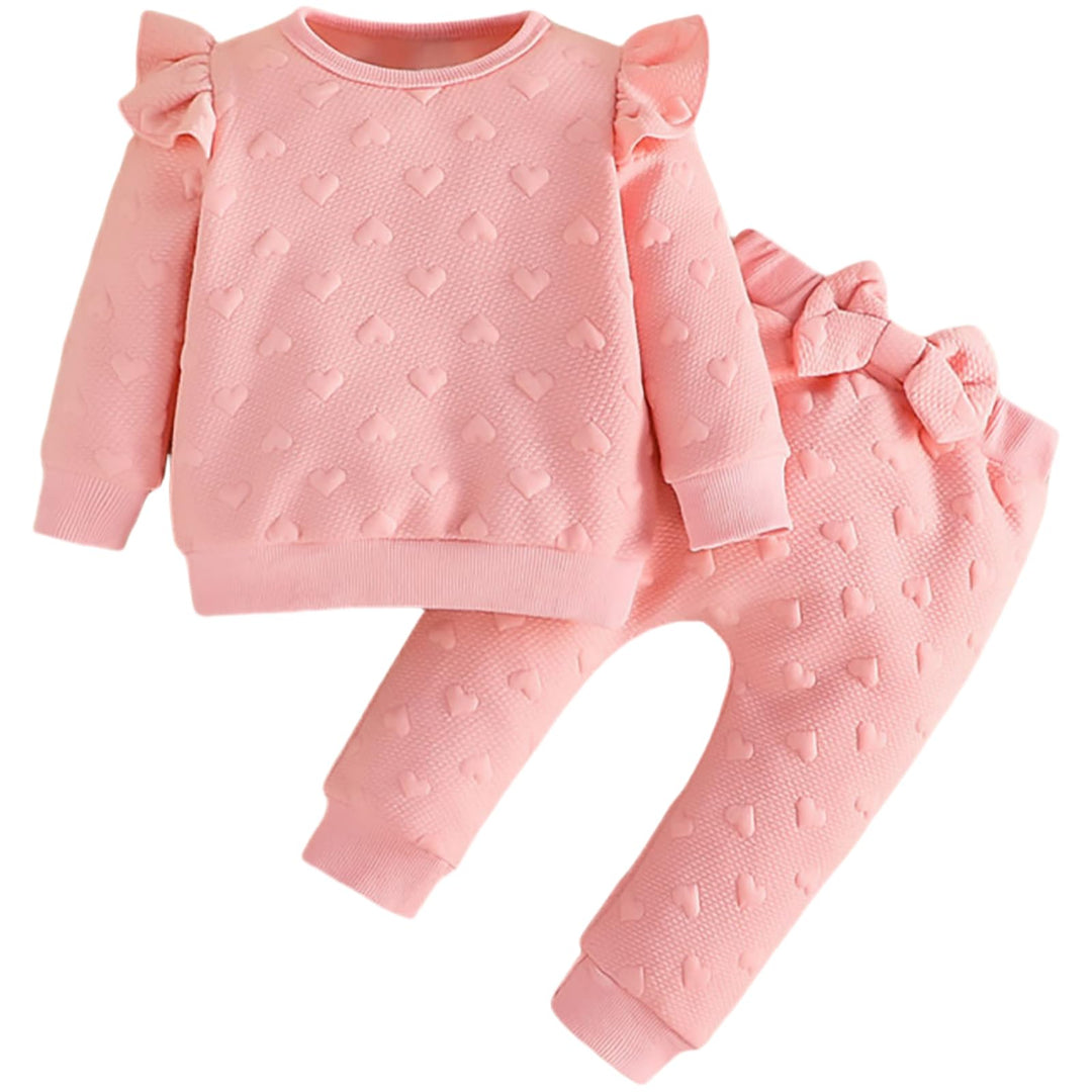 Kleinkind Baby Mädchen Outfits Langarm Sweatshirt Top Hose mit Fliege Kleinkind Herbst Winter Kleidu
