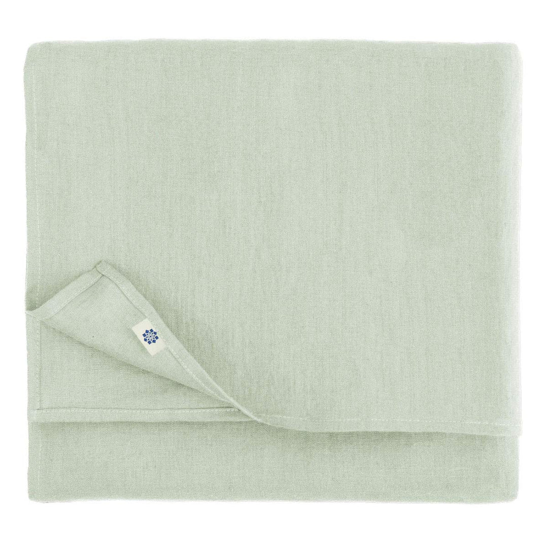 Linen &amp; Cotton Tischdecke Stoff Tischtuch Tischwäsche Hygge -100% Leinen, Hellgrau/Grau (100 x 140 c