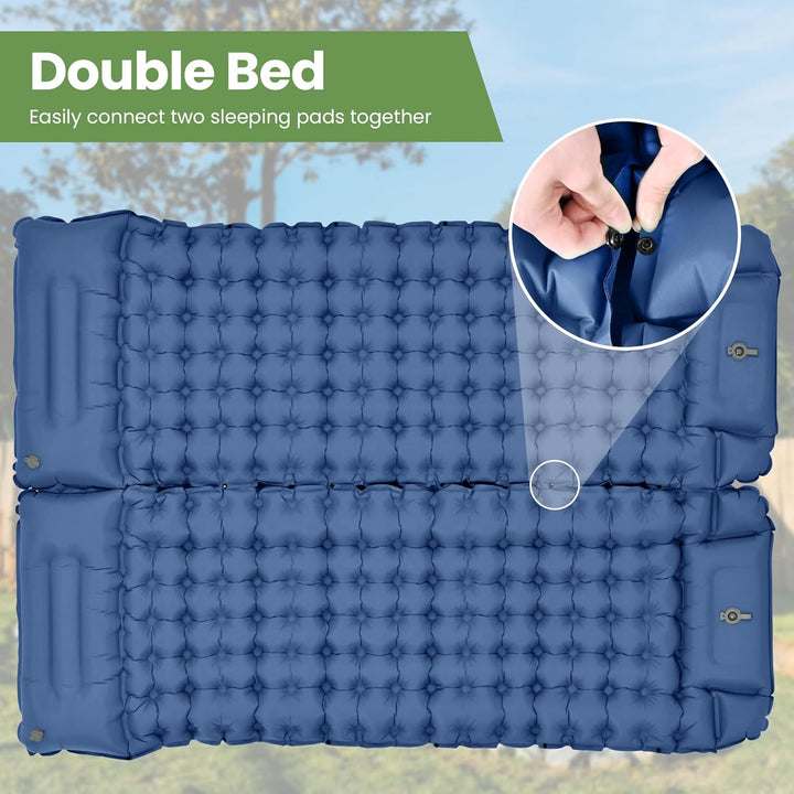 ROPODA Isomatte Camping Selbstaufblasend, Ultraleicht Isomatte Aufblasbar mit Kissen, Campingmatte m