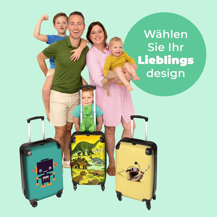 NoBoringSuitcases.com® Kinderkoffer Kinder Koffer Jungs Trolley Handgepäck Carry on Luggage Geschenk