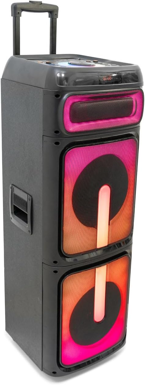 Ibiza STUPDJ1400 Aktiver Lautsprecher 1400W – Bluetooth, USB, TWS, LED-Lichteffekte, DJ & Karaoke Bo