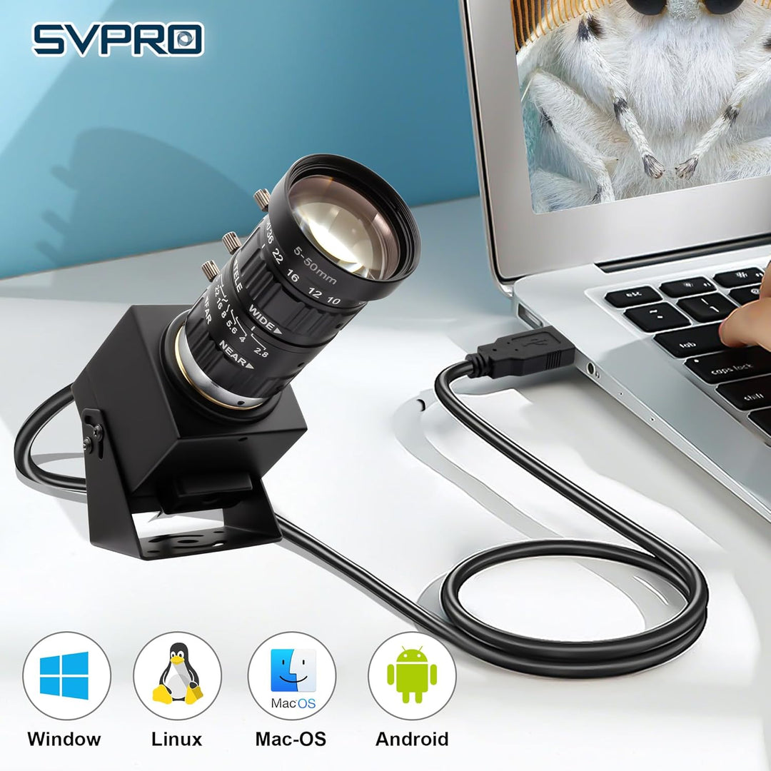 SVPRO 48 MP USB-Kamera mit 5–50 mm Zoomobjektiv, Ultra-High-Definition, 8000 x 6000 Pro, Industrieka