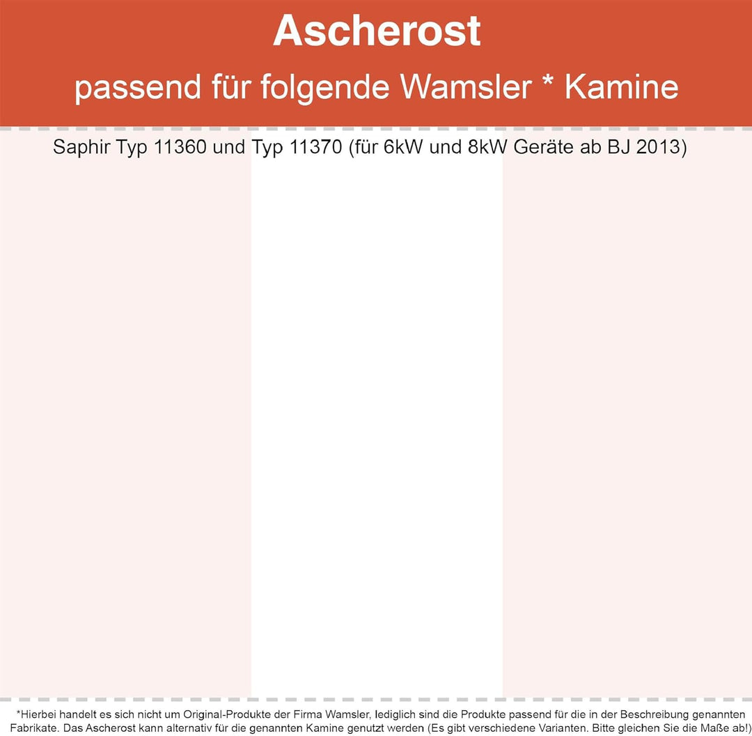 Kaminrost/Ascherost Rund Ø 180 x 8 mm passend für Wamsler Saphir** Kaminöfen inkl. Modellübersicht -