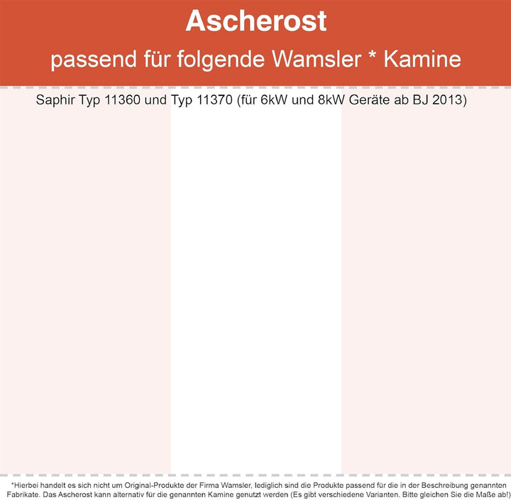 Kaminrost/Ascherost Rund Ø 180 x 8 mm passend für Wamsler Saphir** Kaminöfen inkl. Modellübersicht -