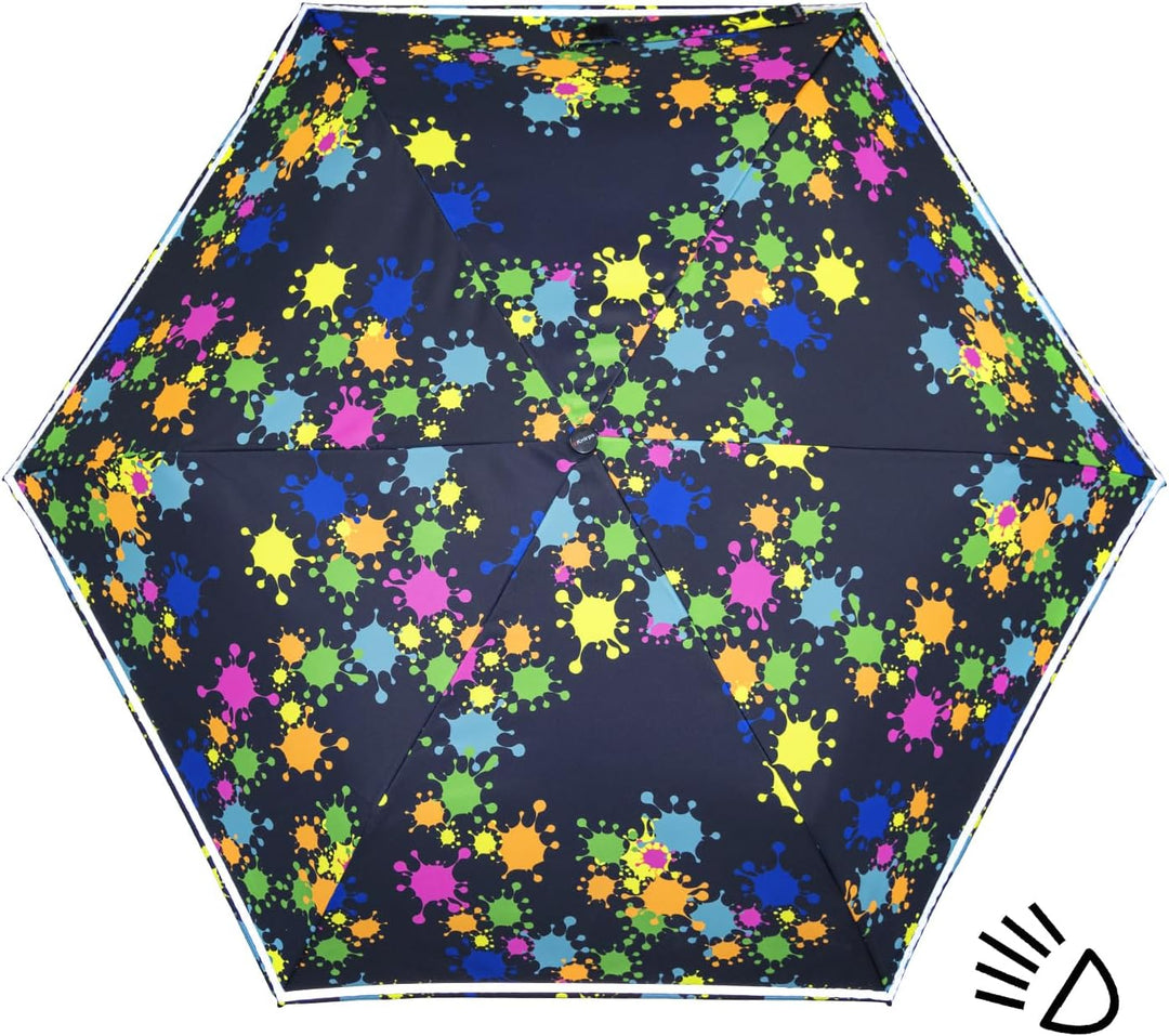 Knirps Kinder-Taschenschirm 4Kids reflective mit Reflexborte - Paintdrops, Paintdrops
