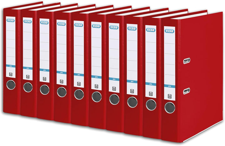 Elba Ordner A4, Smart Pro, 5 cm schmal, Kunststoff aussen, rot, 10 Stück, rot