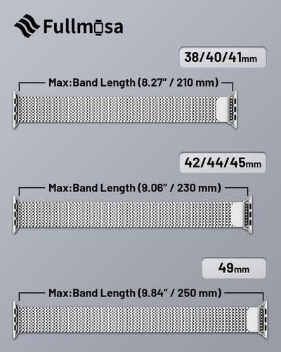 Fullmosa Kompatibel mit Apple Watch Series Ultra2/ Ultra Armband 49mm mit Hülle, Magnetisch Edelstah