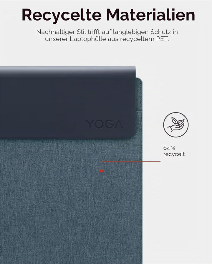 Lenovo Yoga Laptophülle|14,5 Zoll|Magnetverschluss|schlank & leicht, aus recycelten Materialien|Sepa