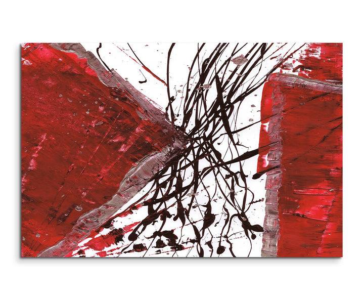 Paul Sinus Art 80x60cm Fotoleinwand Leinwanddruck Kunstdruck Wandbild rot schwarz weiss Striche