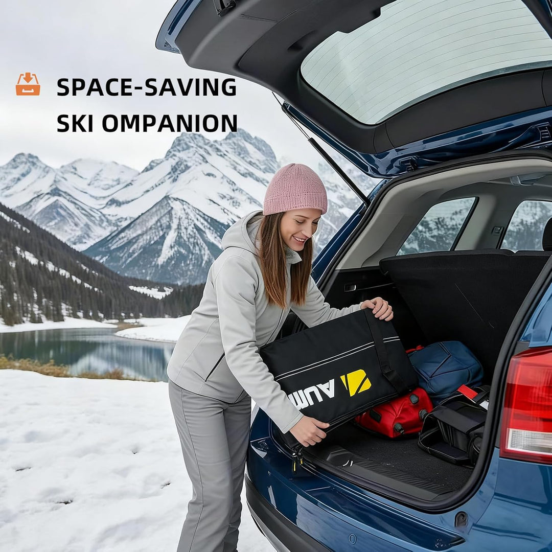 AUMTISC Skitasche Set Skisack &Skischuhtasche Längenverstellbare Bis 200 cm für 1 Paar Ski & Skischu