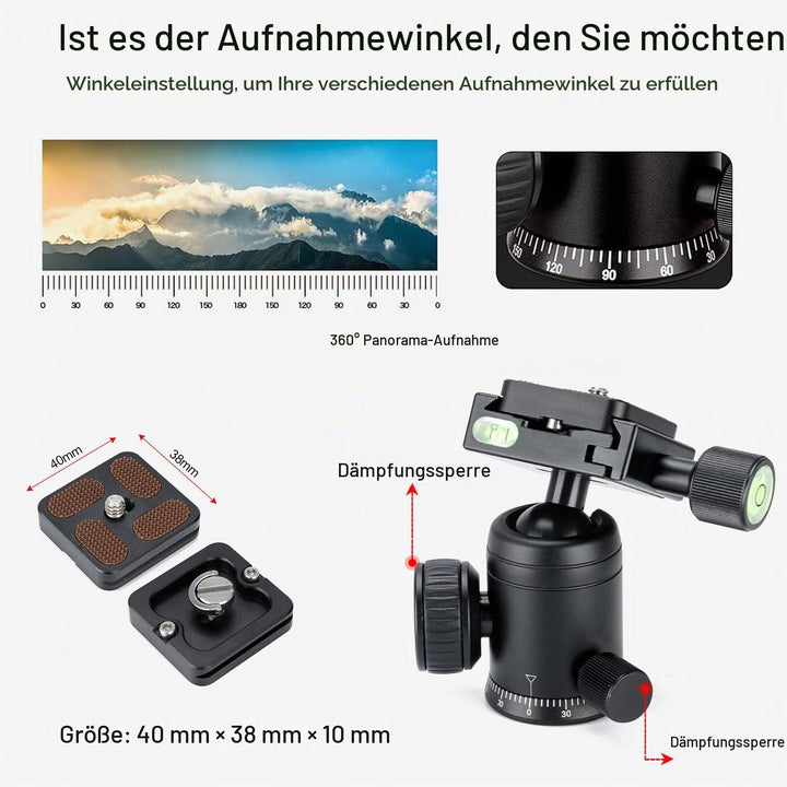 Koolehaoda Mini Stativ für Kamera 20"/51cm Tragbares Desktop Stativ Reisestativ Tischstativ Aluminiu