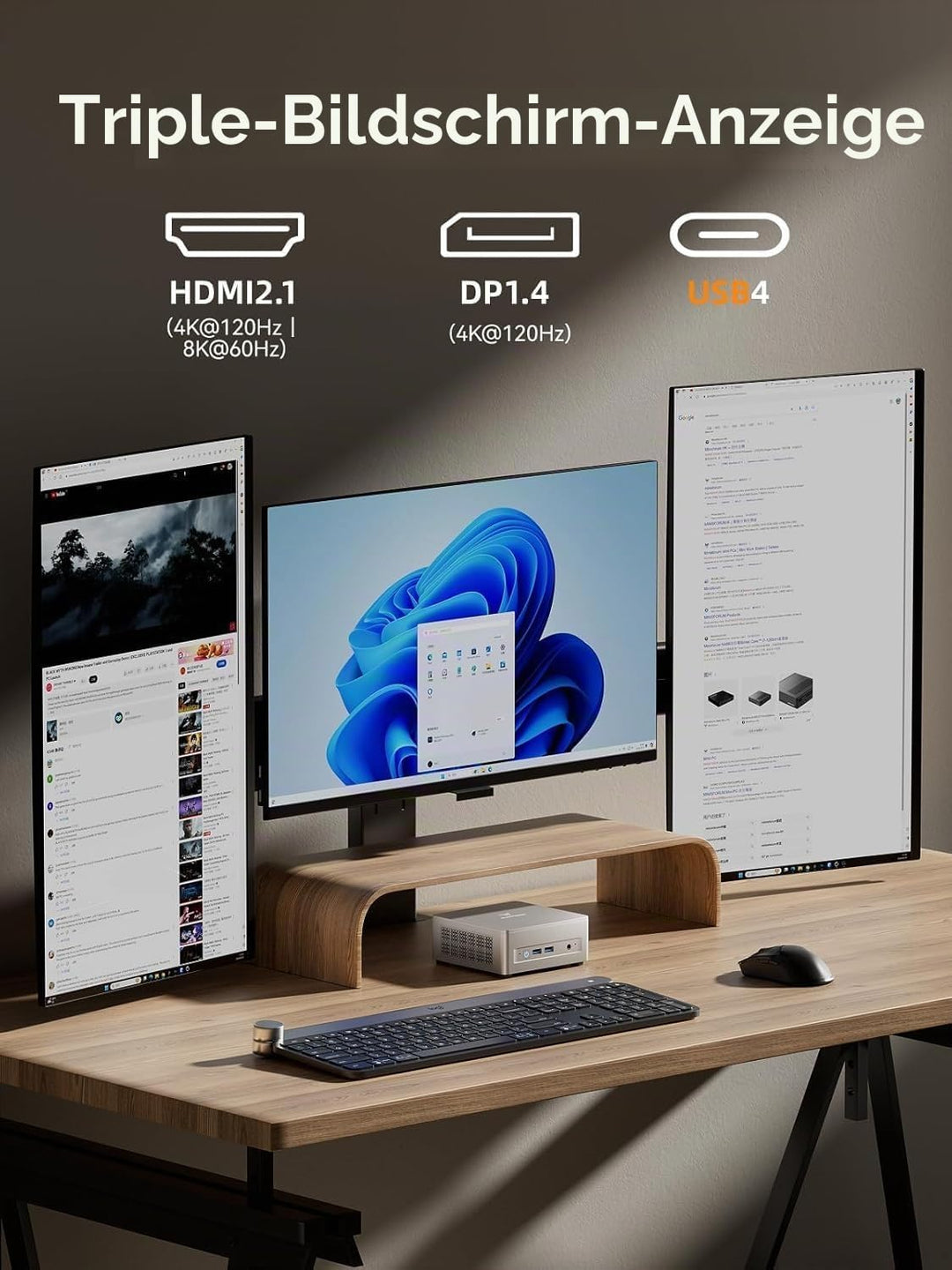 MINIS FORUM UM750L Slim Mini PC, AMD Ryzen 5 7545U Mini Computer (6C/12T, bis zu 4,9 GHz), 16 GB LPD