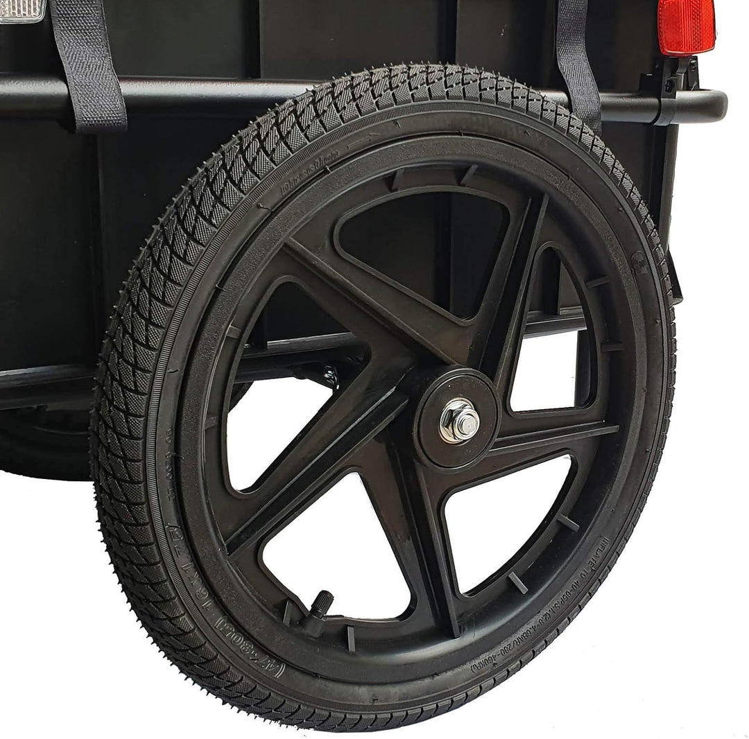 DMS® Fahrradanhänger, Lastenanhänger, Handwagen, mit Hochdeichsel, Transportbox mit 70 Liter Volumen