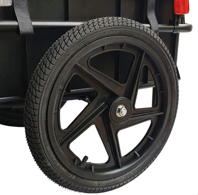 DMS® Fahrradanhänger, Lastenanhänger, Handwagen, mit Hochdeichsel, Transportbox mit 70 Liter Volumen