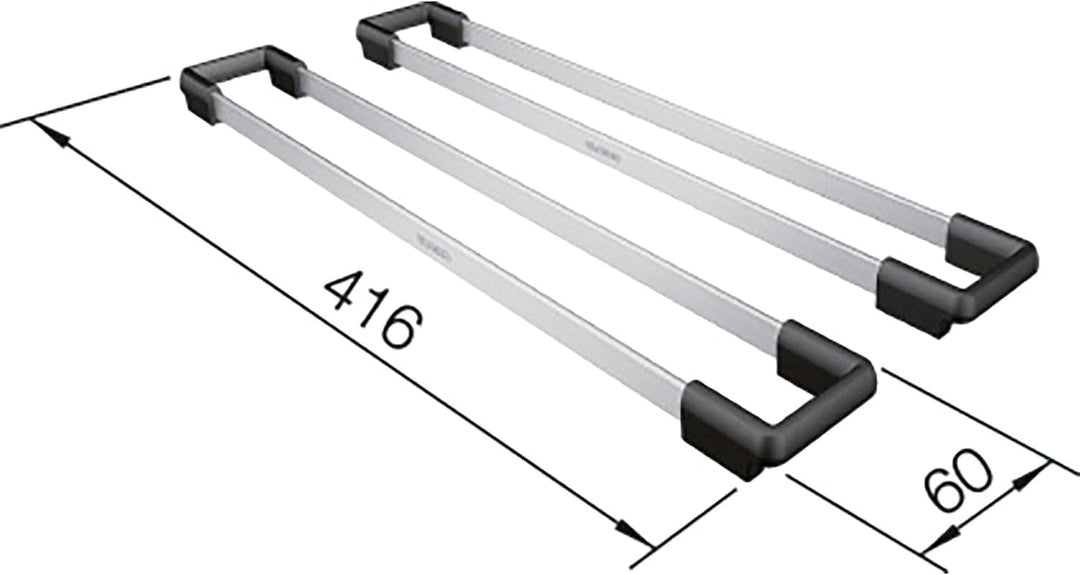 BLANCO 2 x TOP-Schienen | Edelstahl/Kunststoff | 416 x 60 mm | Passend zu allen Spülen und Becken mi