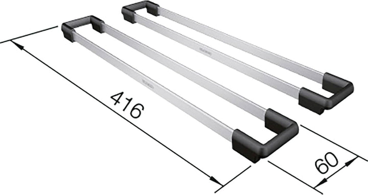 BLANCO 2 x TOP-Schienen | Edelstahl/Kunststoff | 416 x 60 mm | Passend zu allen Spülen und Becken mi