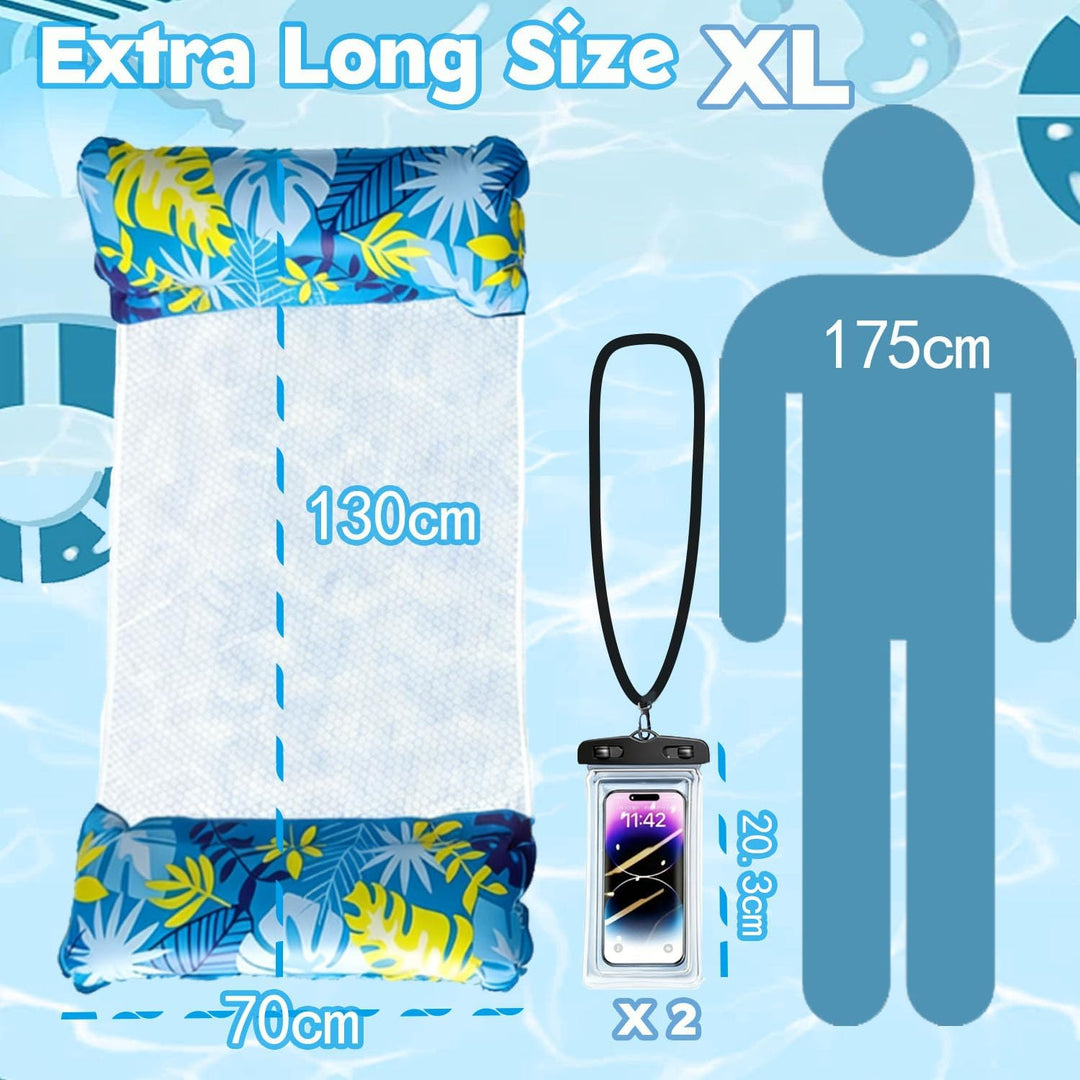 Luftmatratze Pool XL,Luftmatratze Wasser 4 in 1 Erwachsene und Kinder,Wasserhängematte Aufblasbare m
