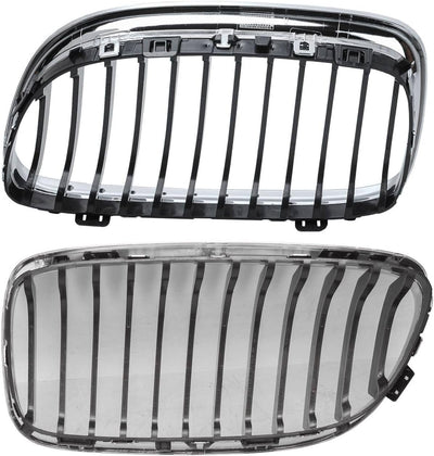 Bapmic Chrom Frontgrill Kühlergrill Kühlergitter Nieren Grill L + R 51137201967+51137201968 Ersatz f