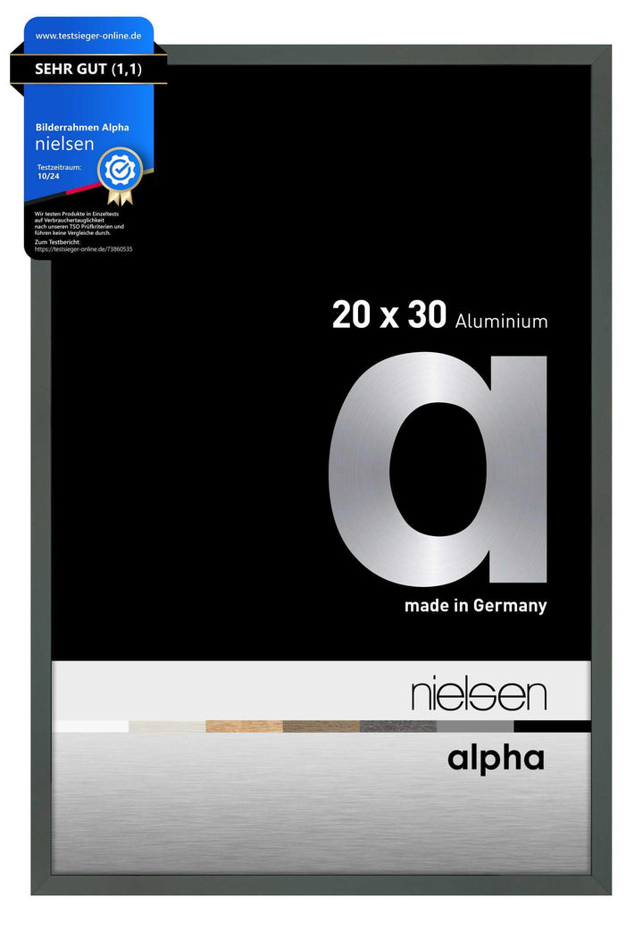 nielsen Aluminium Bilderrahmen Alpha, 20x30 cm, Platin Platin 20 x 30 cm, Platin 20 x 30 cm