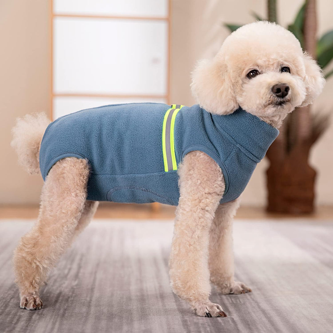 Winterkleidung für kleine Hunde, Winterkleidung, Mantel, weiches Fleece mit reflektierendem Hunde-Ei