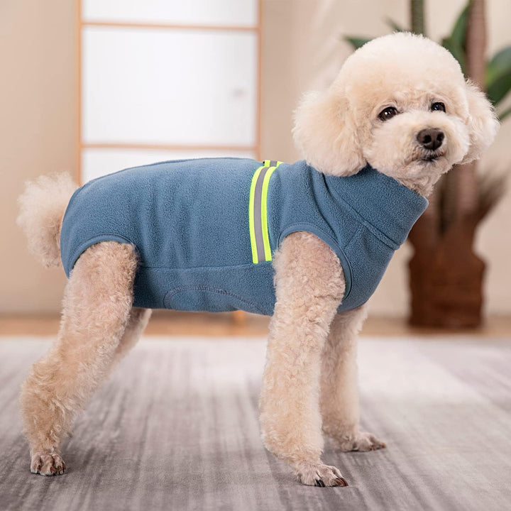 Winterkleidung für kleine Hunde, Winterkleidung, Mantel, weiches Fleece mit reflektierendem Hunde-Ei