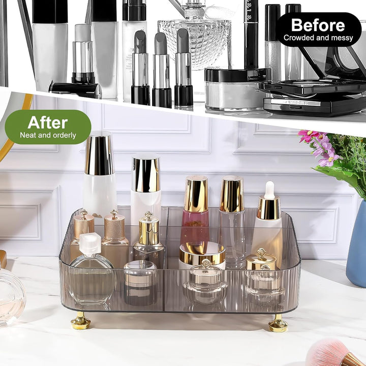DASITON Make Up Kosmetik Organizer Acryl, 5 Fächer Schmink Aufbewahrung für Pinsel, Lippenstift, Par