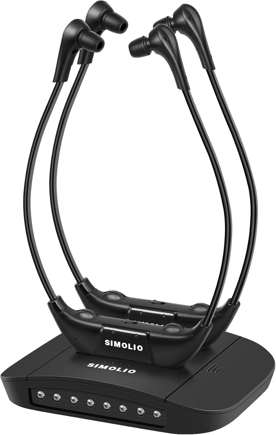 SIMOLIO Duo Kabellose TV Kopfhörer mit Dialogmodus, Funkkopfhörer für Fernseher und Musikanlagen mit