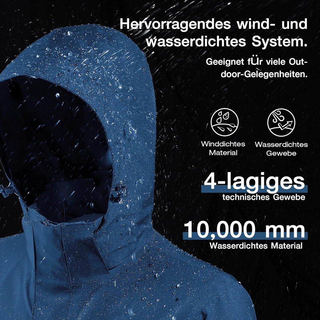 OutPro Herren Skijacke Vielseitige Winterjacke - Wasserdicht, winddicht,Perfekt für Outdoor-Aktivitä