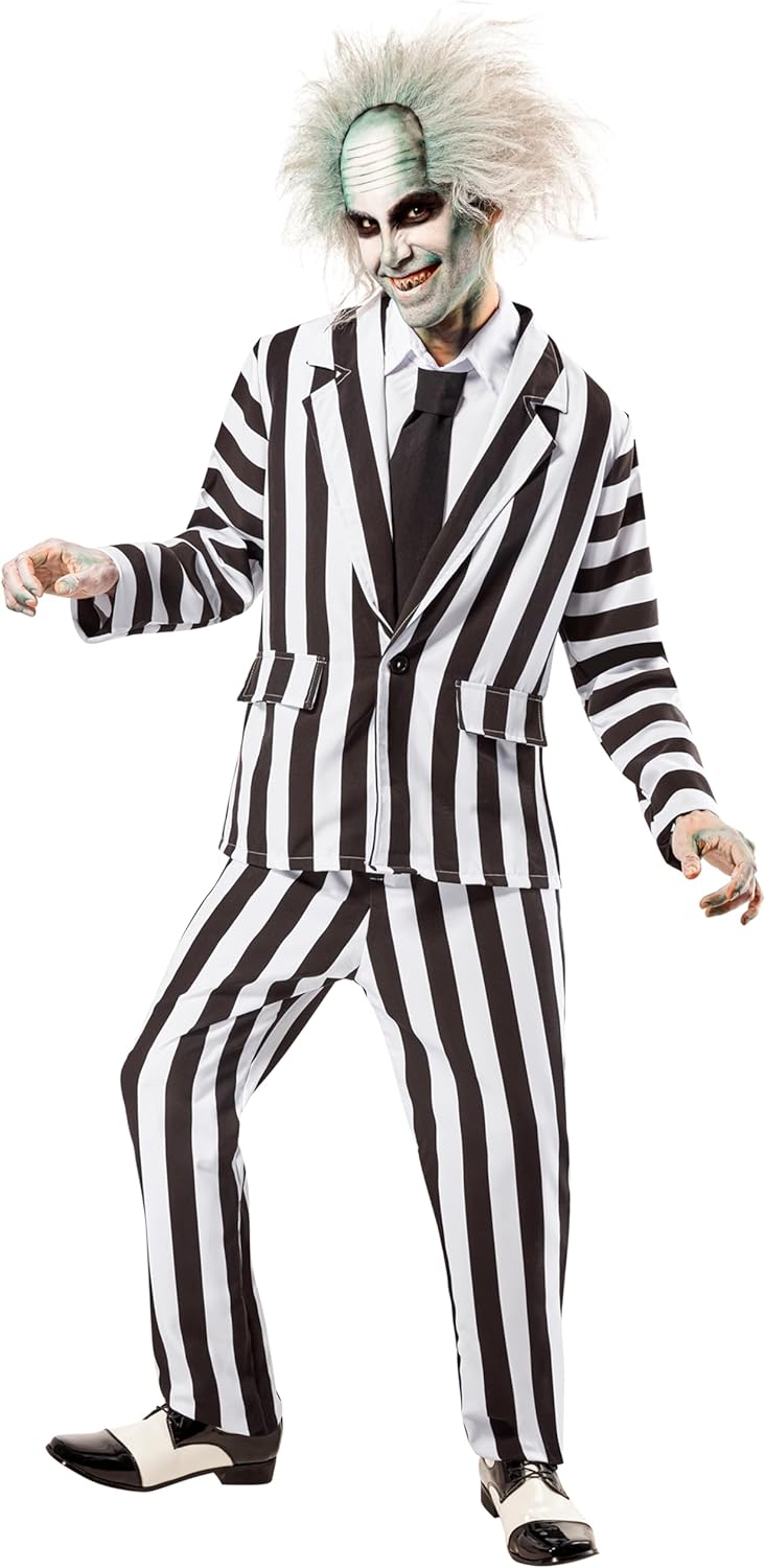 Rubie's Offizielles Beetlejuice Deluxe-Kostüm für Erwachsene, Standard/Medium STD, STD
