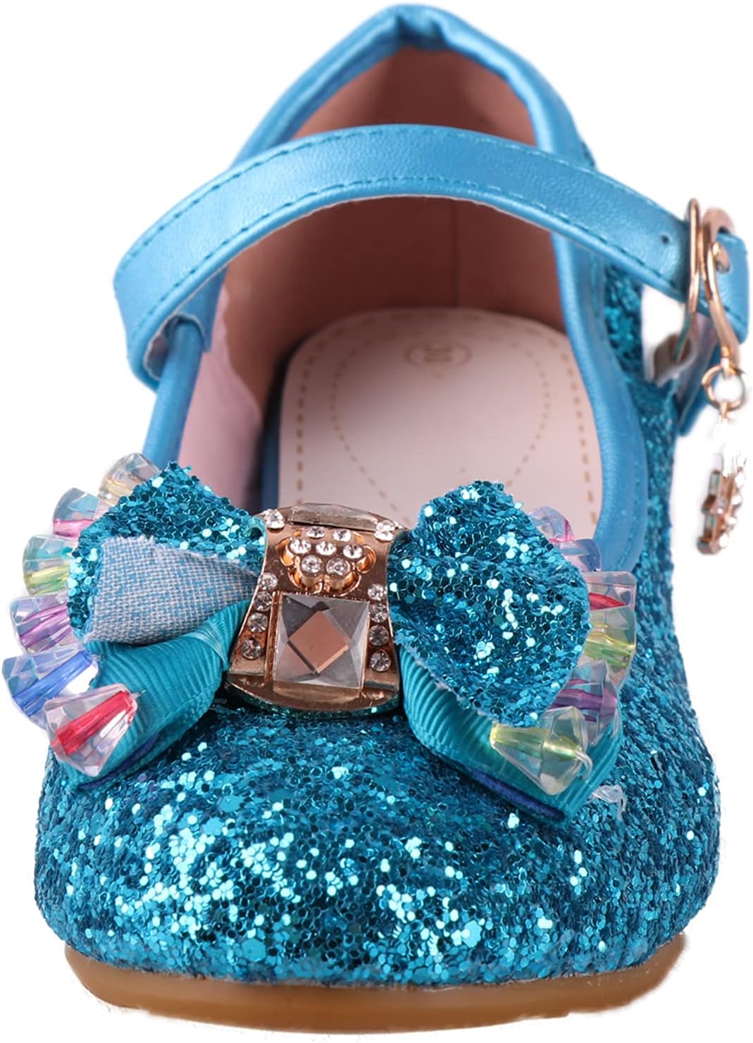 Prinzessin Schuhe Mädchen Glitzer ELSA Stöckelschuhe mit Absatz Ballerina für Party Karneval Verklei