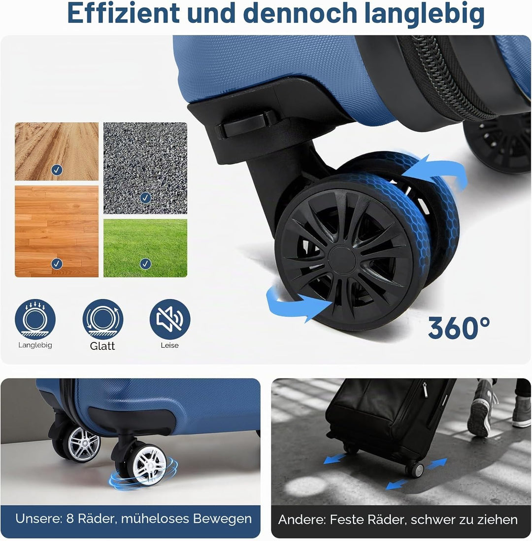 KONO Koffer Grosser 28 Zoll Leicht ABS+PC Hartschalenkoffer XL mit TSA-Schloss Reisekoffer mit 4 Rol
