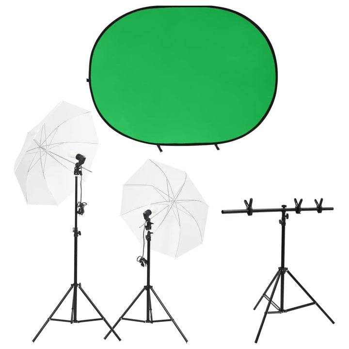 Fotostudio-Set mit Leuchten und Hintergrund für professionelle Produkt- und Porträtfotografie, inkl.