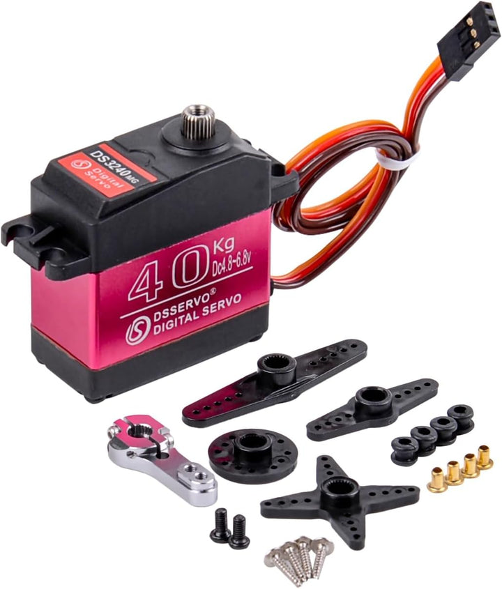 DS3240 Digitaler Servo Motor, 40 kg Drehmoment, 180/270 Grad, Wasserdicht, 2 Stück mit Zubehör (2PCS