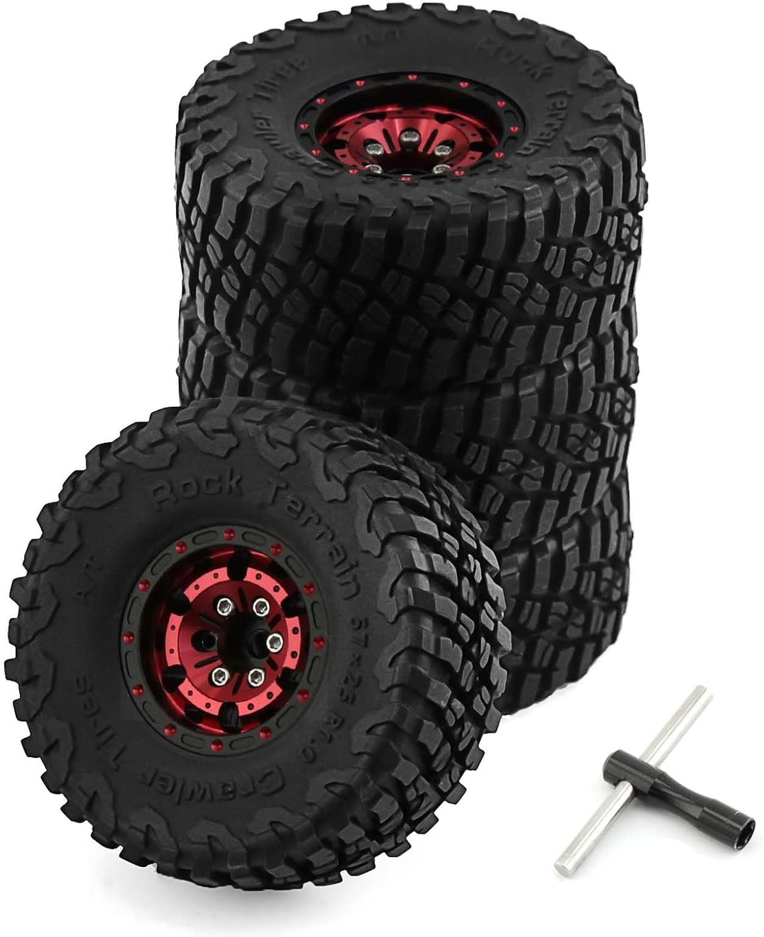 KEEDA 57mm RC Reifen und Räder, 1,0 Zoll Micro Beadlock Felge für 1/18 TRX4M 1/24 RC Crawler Car Axi