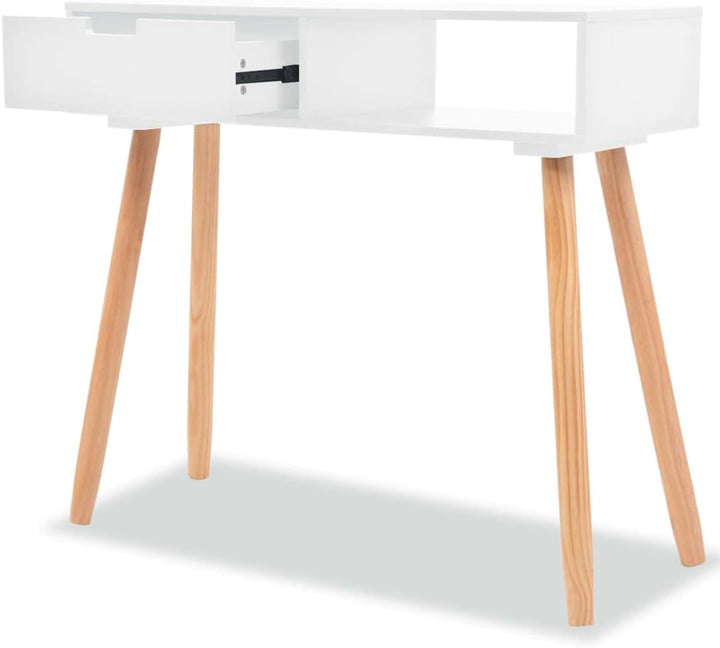 vidaXL Pinienholz Massiv Konsolentisch Tisch Schreibtisch Konsole Ablagetisch Weiss, Wei&#xDF;