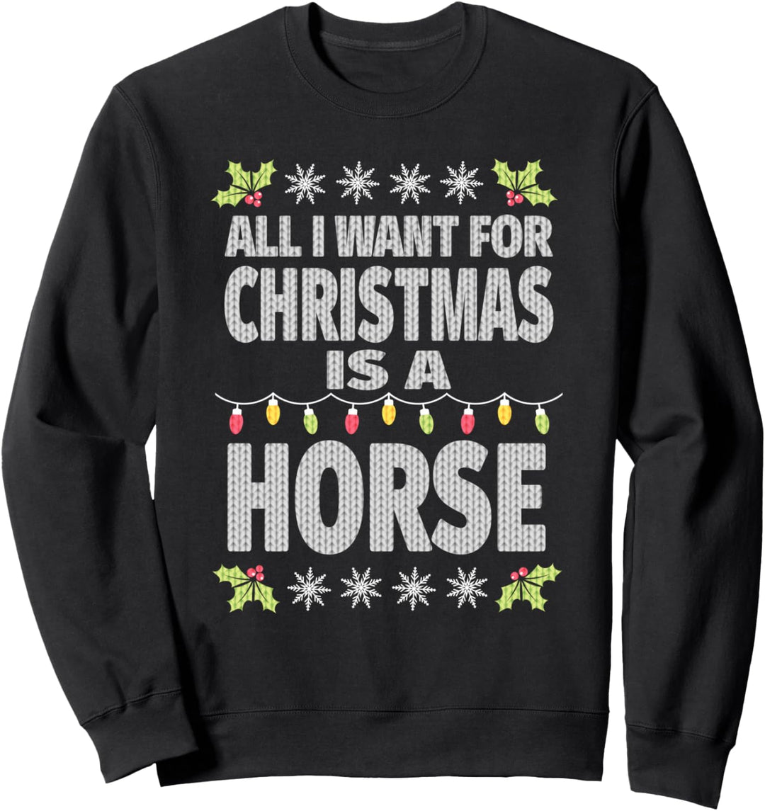 Pferd Hässliches Weihnachtsgeschenk für Mädchen Sweatshirt