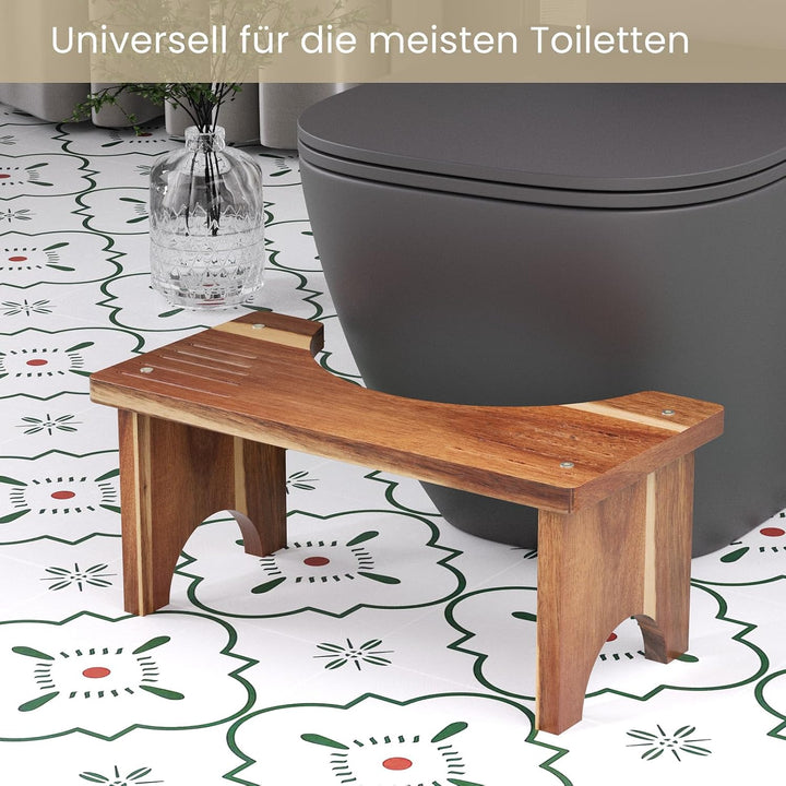 Fibogollo Toilettenhocker Akazienholz 17cm rutschfest Erwachsene