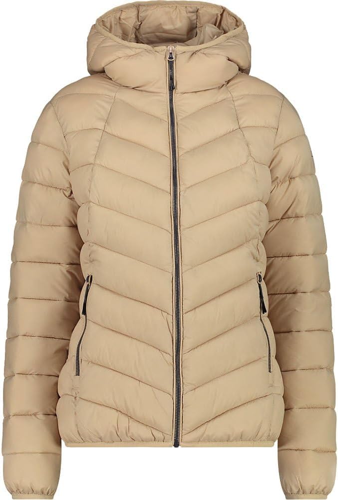 CMP Damen Damenjacke mit Fester Kapuze Wattierte Jacke, Sesam