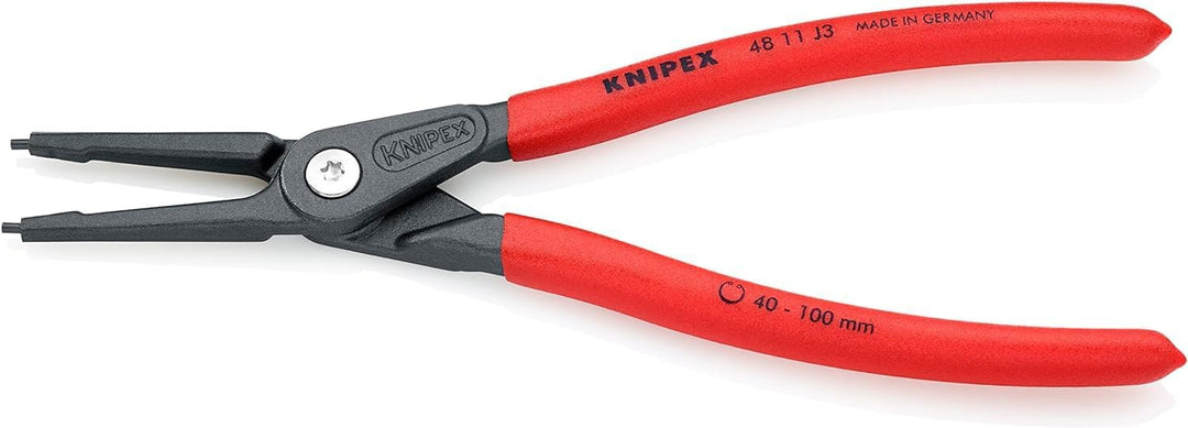Knipex Präzisions-Sicherungsringzange für Innenringe in Bohrungen grau atramentiert, mit rutschhemme