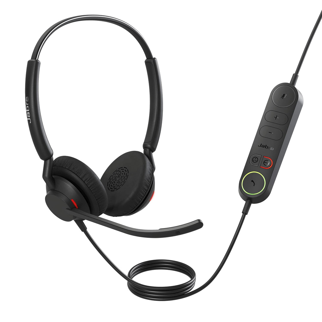 Jabra Engage 40 kabelgebundenes Stereo-Headset mit Inline Anrufsteuerung, geräuschunterdrückender 2-