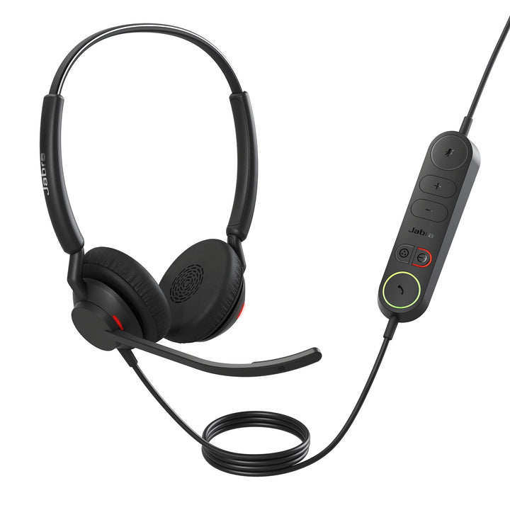 Jabra Engage 40 kabelgebundenes Stereo-Headset mit Inline Anrufsteuerung, geräuschunterdrückender 2-