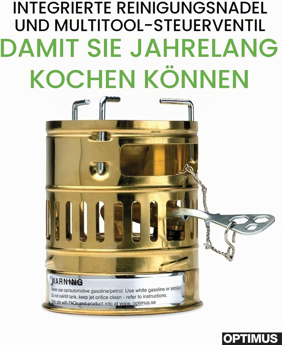 OPTIMUS Benzinkocher Svea 1400 W - Messing Benzinkocher mit Alu Kochtopf Benzinkocher Svea Einheitsg