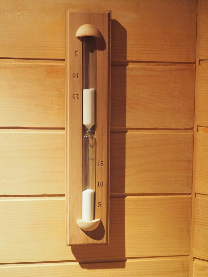 Home Sauna Experience Hse Deluxe Cedar Wand- Rotating Sauna Sand Timer 15 Minuten Weiss 15 Minutes W