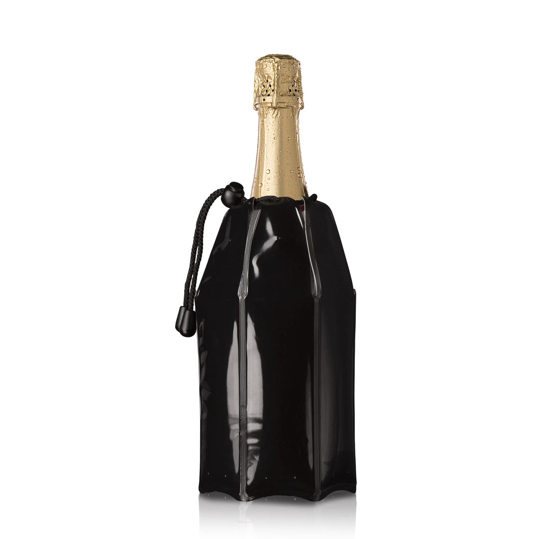 Vacu Vin Flexibler Champagnerkühler - Wiederverwendbar - Schwarz - Champagnerkühler Manschette für S