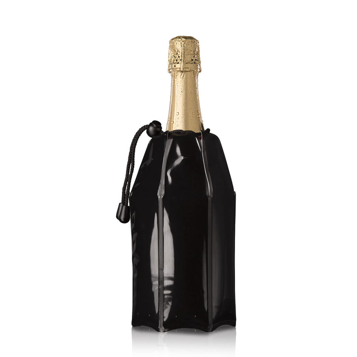Vacu Vin Flexibler Champagnerkühler - Wiederverwendbar - Schwarz - Champagnerkühler Manschette für S